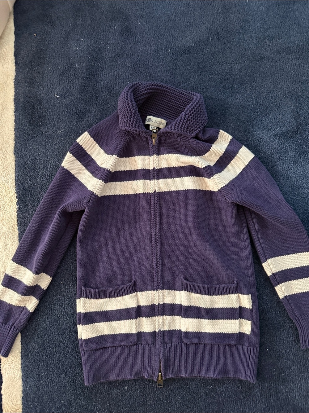 J. Crew Lobster Sweater-Jacket- Navy - Picture 4 of 6
